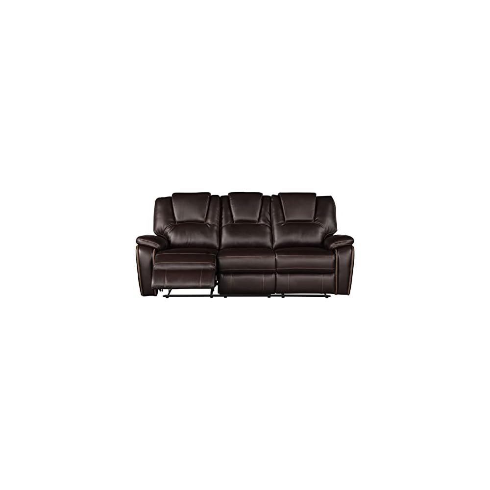 3 Pieces Living Room Furniture,Sofa+Loveseat+Chair,Reclining Couch for Home/Office,Brown