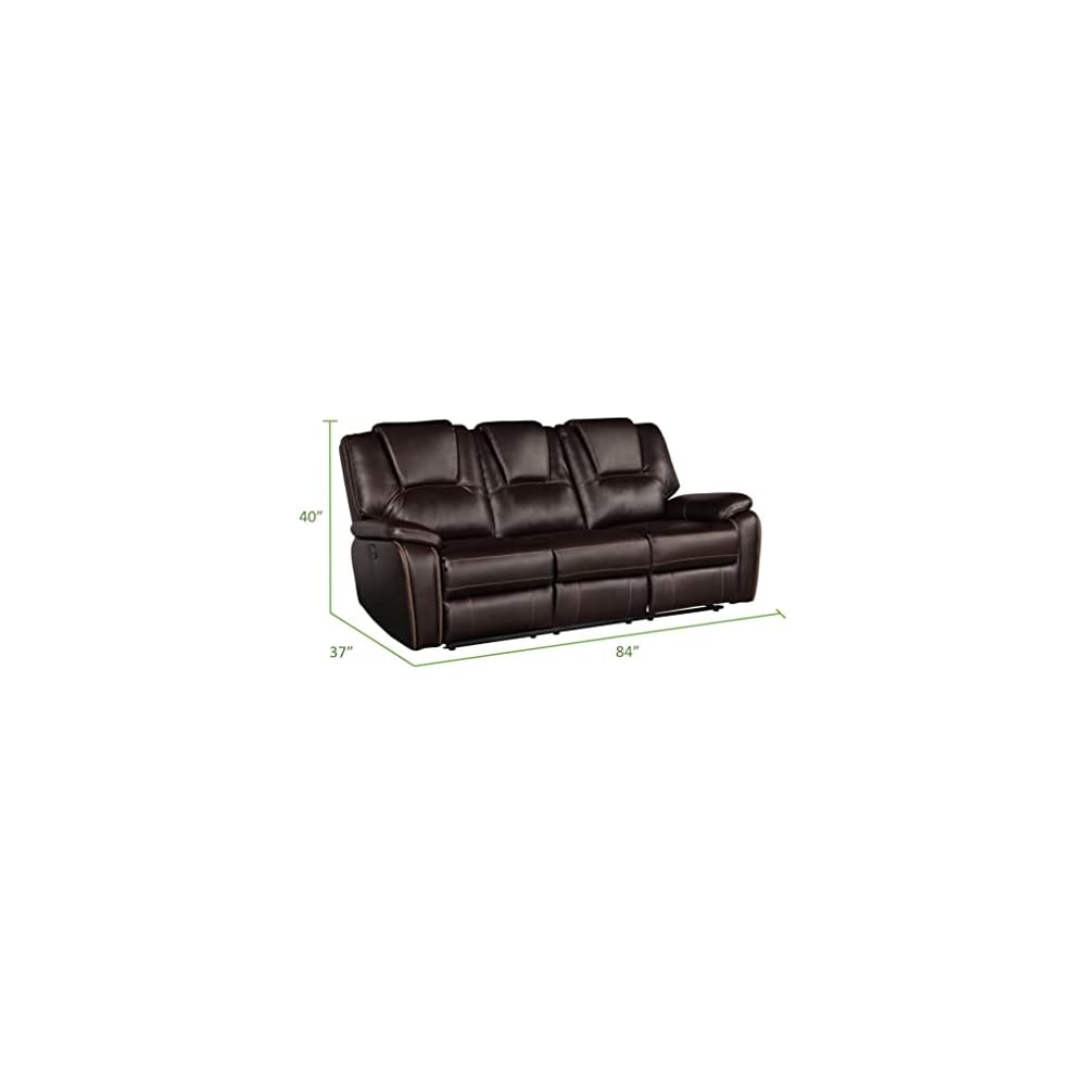 3 Pieces Living Room Furniture,Sofa+Loveseat+Chair,Reclining Couch for Home/Office,Brown