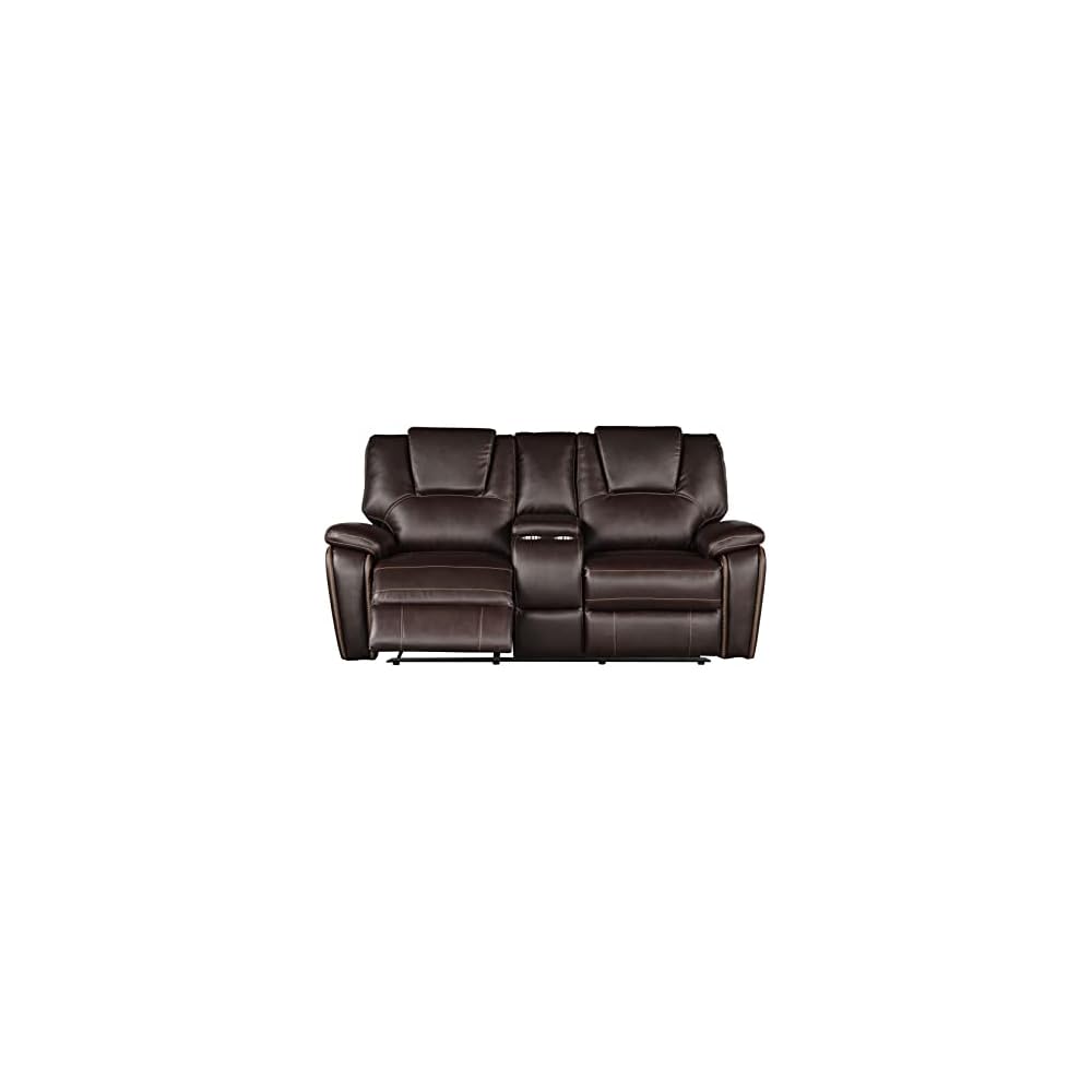3 Pieces Living Room Furniture,Sofa+Loveseat+Chair,Reclining Couch for Home/Office,Brown