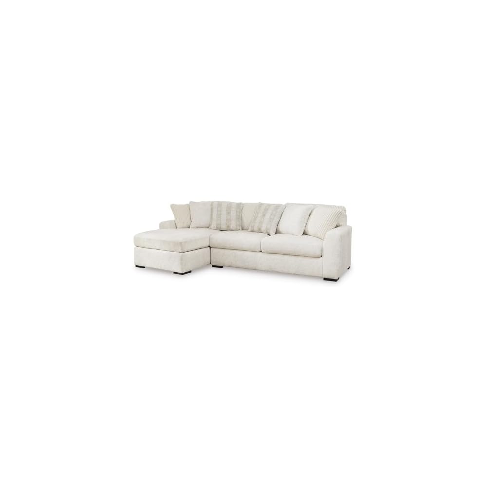 Signature Design by Ashley 2-Piece L-Shaped Couch with Chaise, Ivory