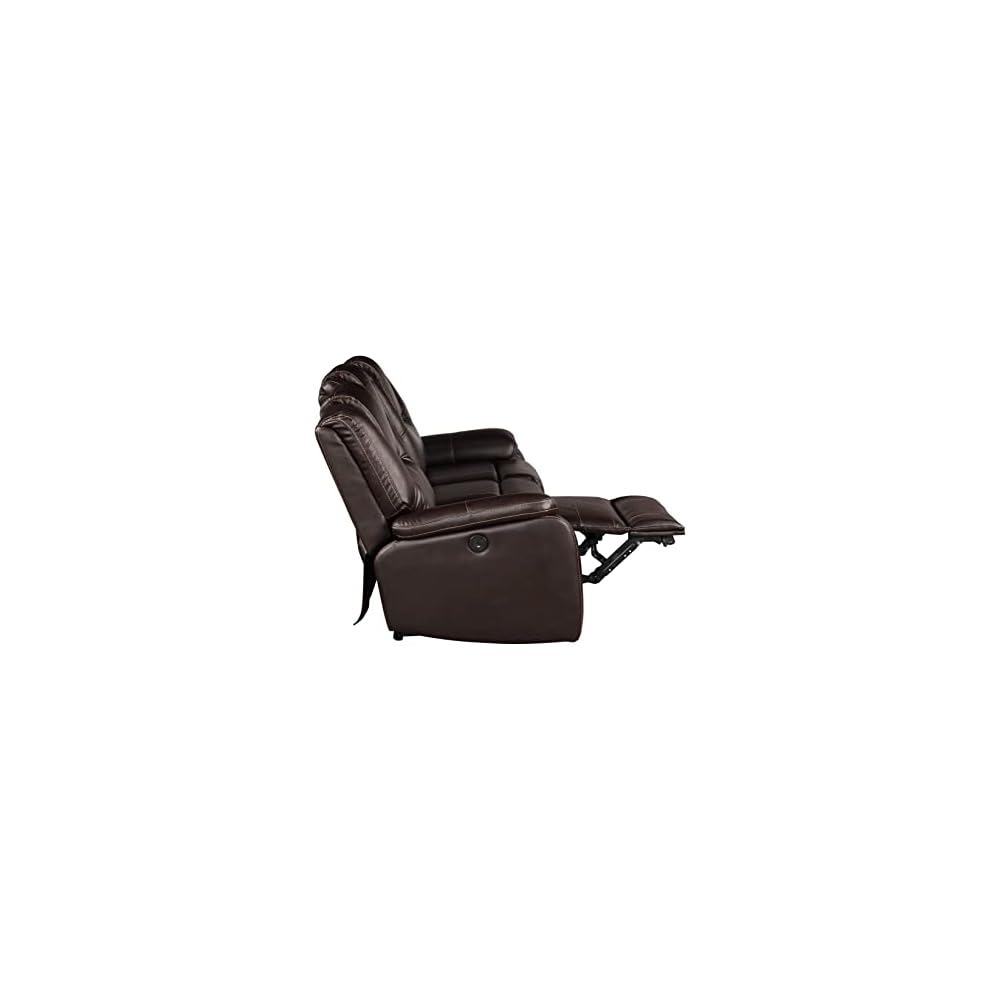 3 Pieces Living Room Furniture,Sofa+Loveseat+Chair,Reclining Couch for Home/Office,Brown