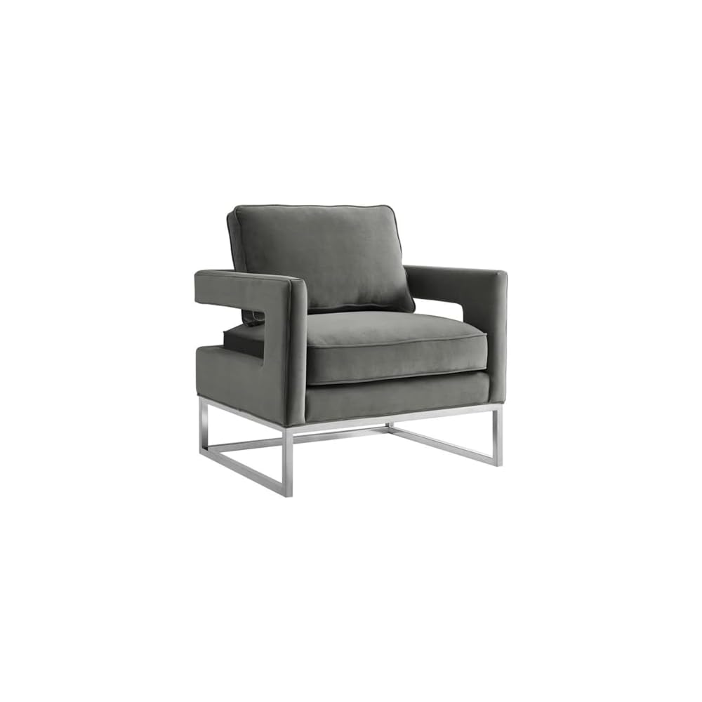 TOV Furniture The Avery Collection Modern Style Living Room Den Leather Upholstered Armchair with Gold Legs, Maroon