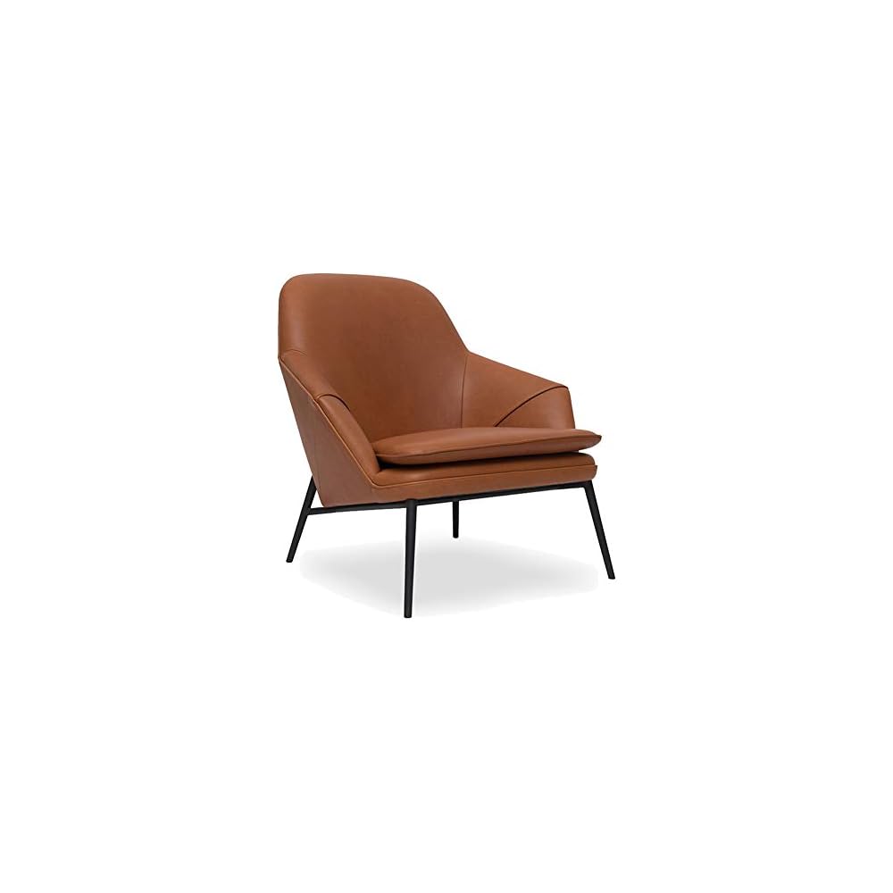 Renovation House Nordic Single Sofa Chair Modern Minimalist Leather Art Leisure Chair Hotel Living Room Cafe Business Discussion Furniture Brown