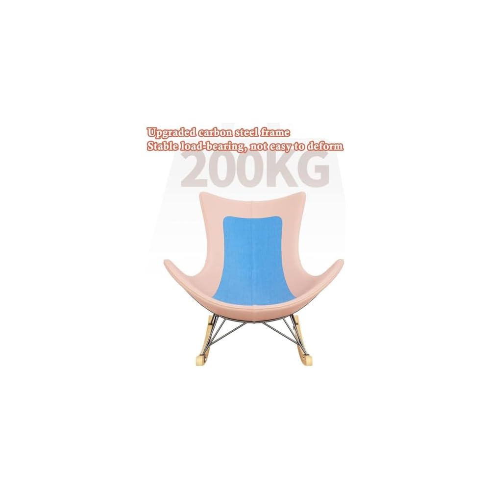 Modern Upholstered Rocking Chair with Footrest - Double-Sided Cushion Lazy Lounge Chair for Living Room, Comfy Side Chair for Relaxation and Style
