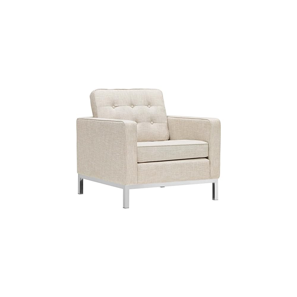 Modway Loft Upholstered Fabric Mid-Century Modern Loveseat In Azure