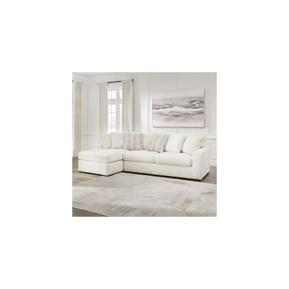 Signature Design by Ashley 2-Piece L-Shaped Couch with Chaise, Ivory