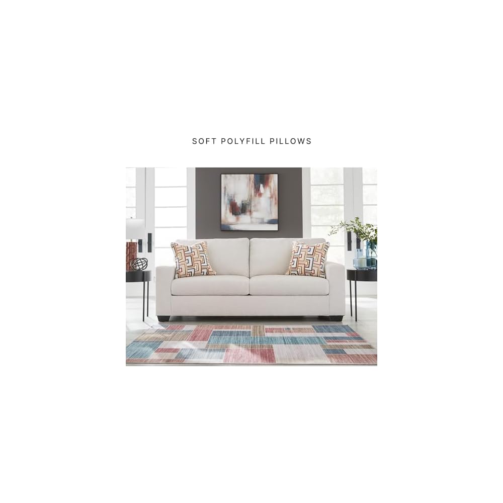 BOWERY HILL Contemporary 85" W x 37" D x 37" H Queen Sleeper Sofa, Polyester Stone Upholstery, Memory Foam Mattress, Solid and Engineered Wood Frame, Faux Wood Finish, Living Room Furniture