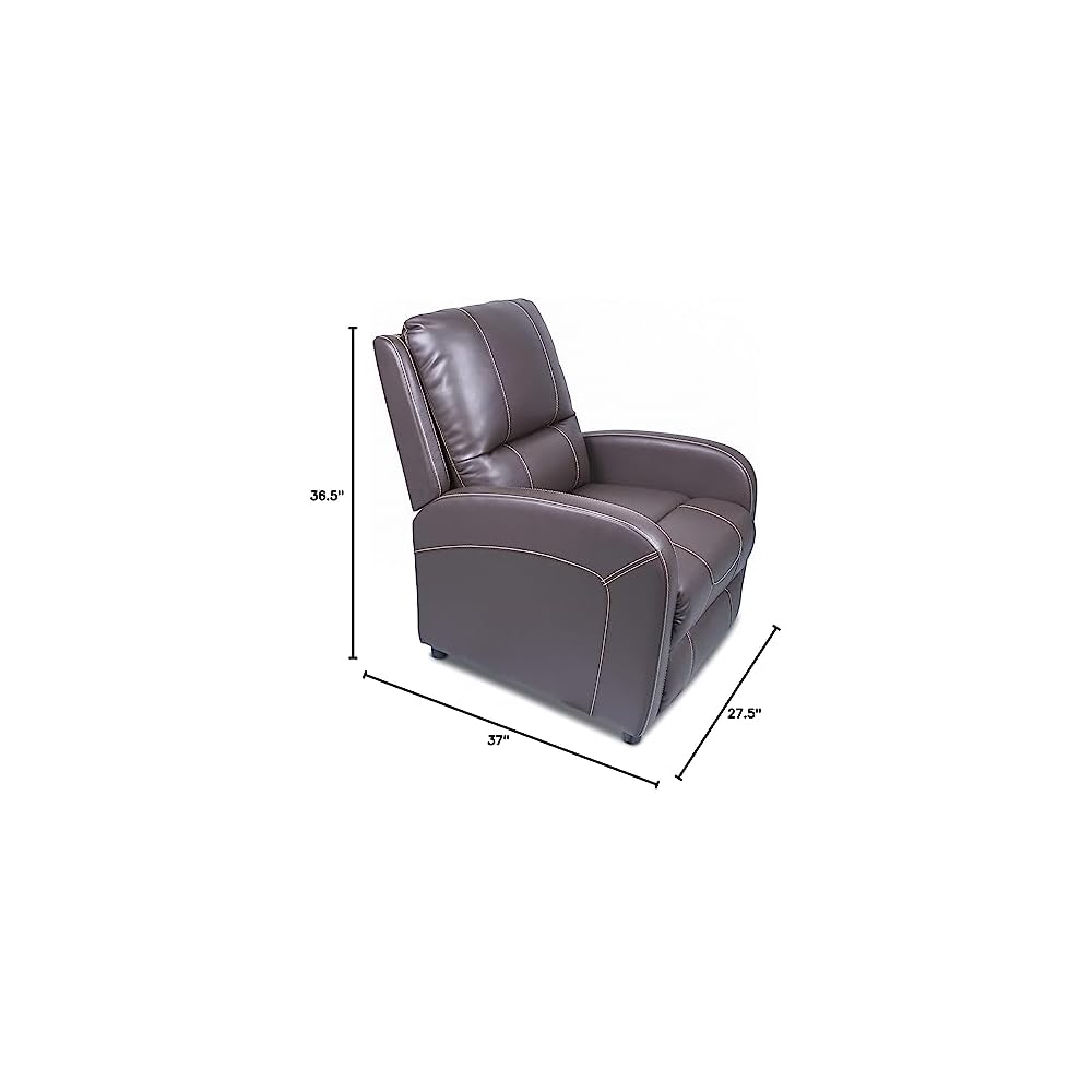 Thomas Payne RV Pushback Recliner, Majestic Chocolate, 27.5" W x 37" D x 36.5" H, Low-Maintenance PolyHyde Upholstery, High-Density Comfort Foam, Fully Reclines to 63" Depth - 377054