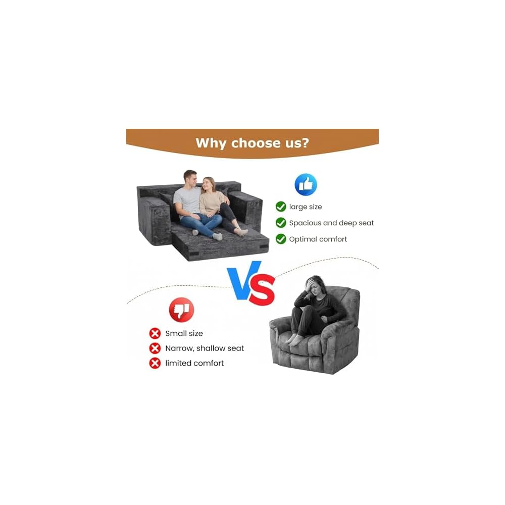56" Boneless Couch, 5-in-1 Boneless Loveseat Sleeper Sofa Bed, Mini Convertible Pull Out Corduroy Futon Couch with Side Pockets & Handle, Folding Floor Sofa Bed with 4 Pillows for Small Space