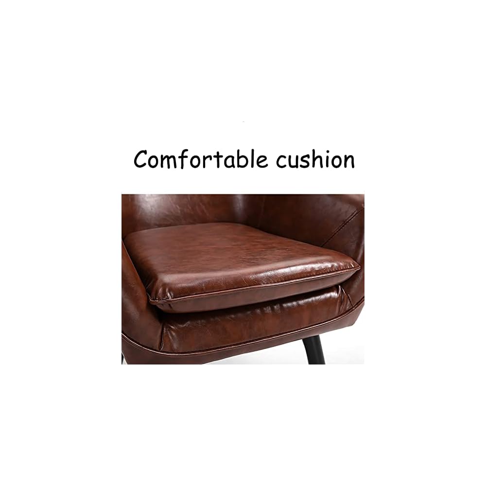 Accent Chair Living Room Chair Comfortable Seat Contemporary Lounge Sofa Chair Extra-Thick Upholstered Chair Wax Skin Home Office Bedroom Studio Sofa (Green)