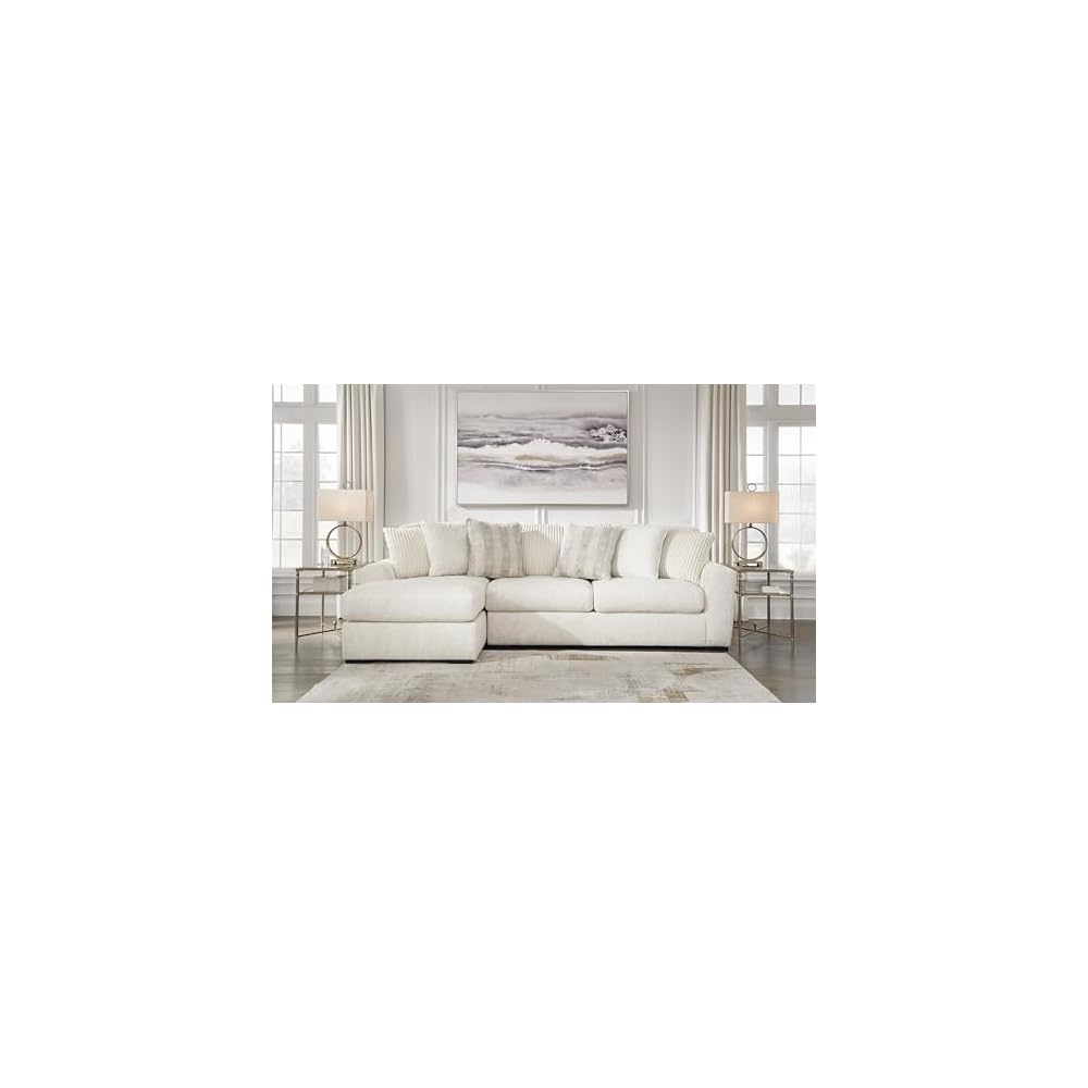 Signature Design by Ashley 2-Piece L-Shaped Couch with Chaise, Ivory