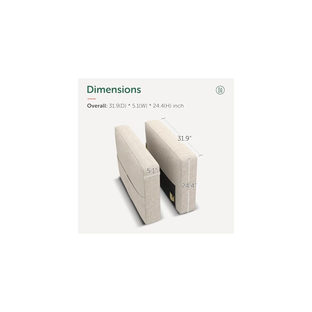 HONBAY Modular Armrest for Sectional Sleeper Sofa, Pair of Armrests for Sectional Modular Couch Bed, Beige