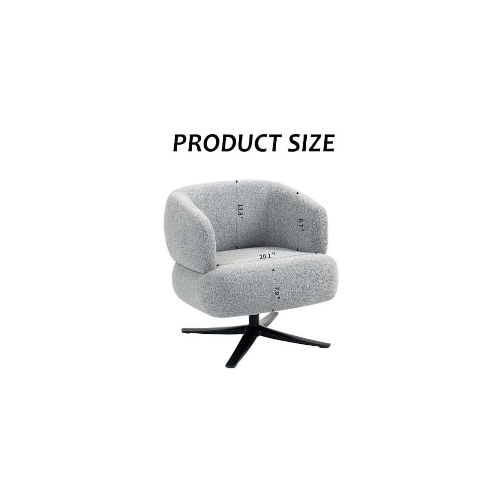 Cuddle-Style Leisure Swivel Sofa Chair, Suitable for Balconies, Studies and Living Rooms, Grey