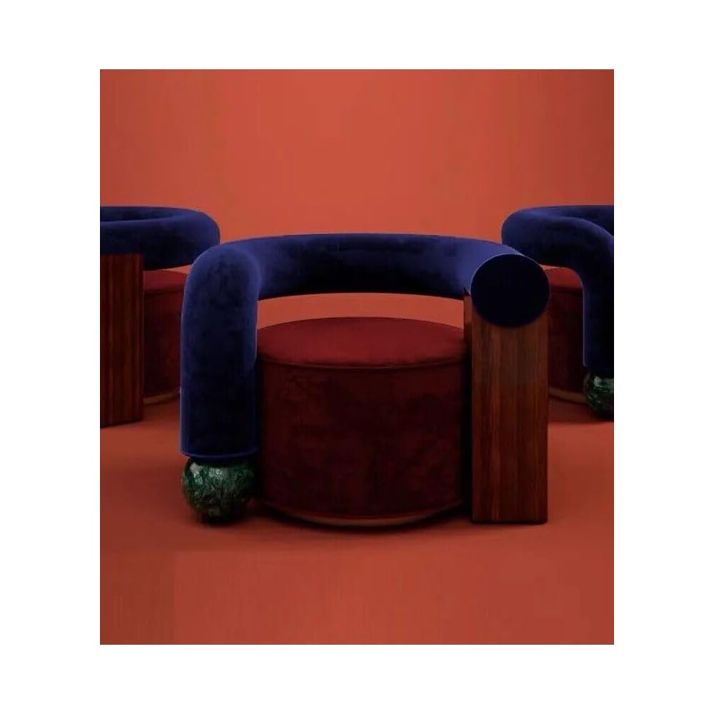 Elegant Minimalist Tiger Velvet Lounge Chair – L-Shaped Sofa for Modern Living Blue/Red