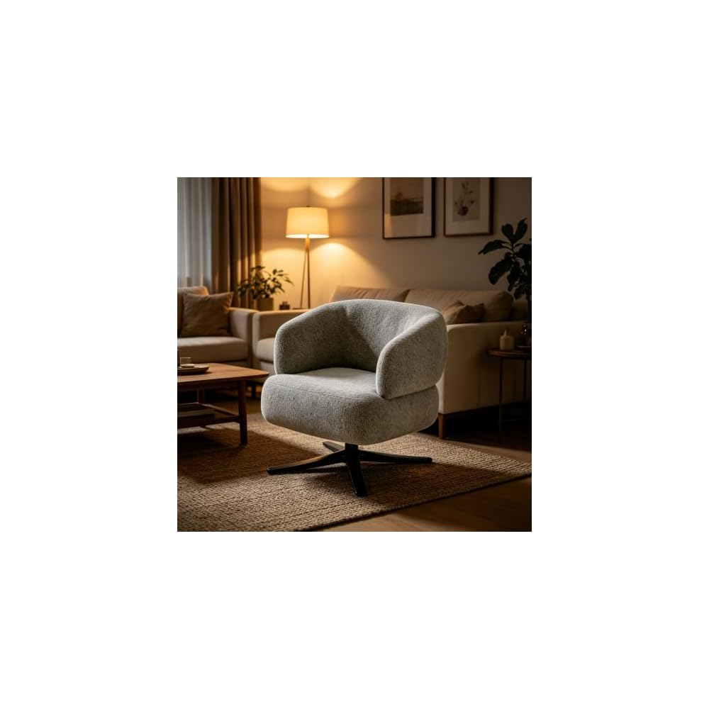 Cuddle-Style Leisure Swivel Sofa Chair, Suitable for Balconies, Studies and Living Rooms, Grey