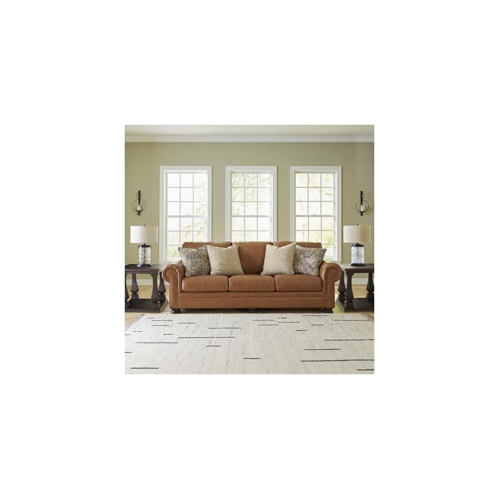 Signature Design by Ashley Carianna Leather Sofa for Living Room, Caramel