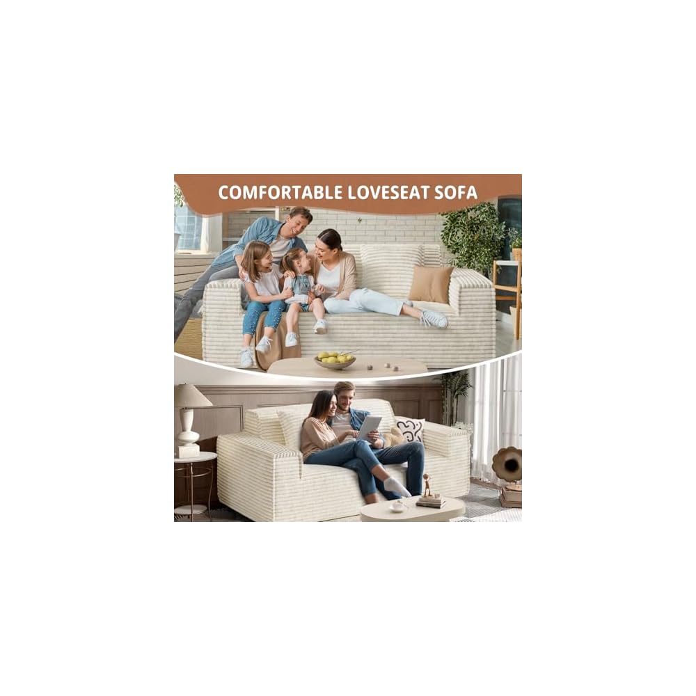 Luxanimarion 75'' Modern Loveseat Sofa, No Assembly Required Comfy Deep Seat Couches 1 pcs for Living Room, Bedroom, Apartment
