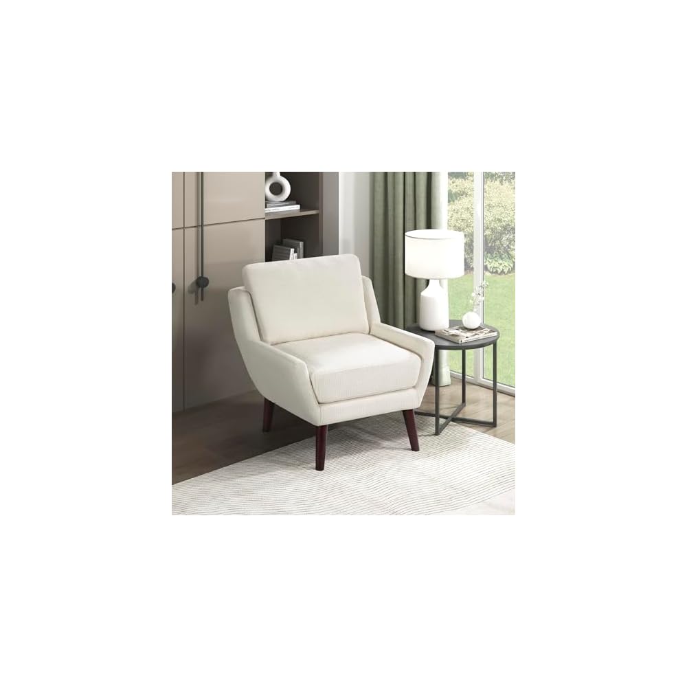 Lexicon Modern Wingback Accent Chair, Chenille Fabric Upholstered Lounge Reading Arm Chair, Solid Wood Legs for Living Room, Bedroom, Supportive Padded Pocket Coil Seat, Easy Assembly, Gray