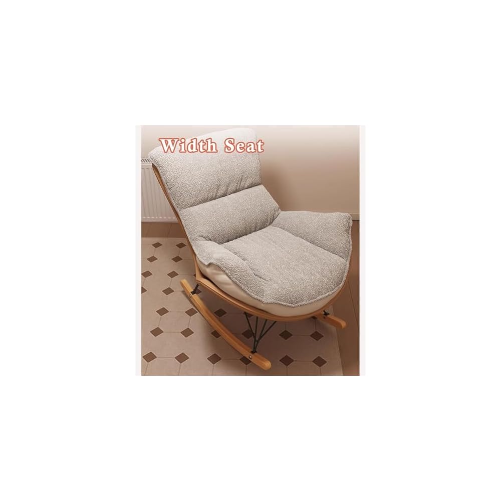 Modern Upholstered Rocking Chair with Footrest - Double-Sided Cushion Lazy Lounge Chair for Living Room, Comfy Side Chair for Relaxation and Style