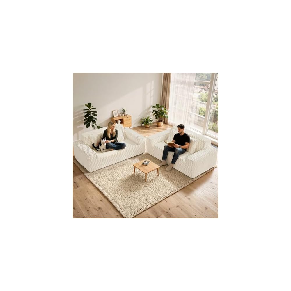 Luxanimarion 75'' Modern Loveseat Sofa, No Assembly Required Comfy Deep Seat Couches 1 pcs for Living Room, Bedroom, Apartment