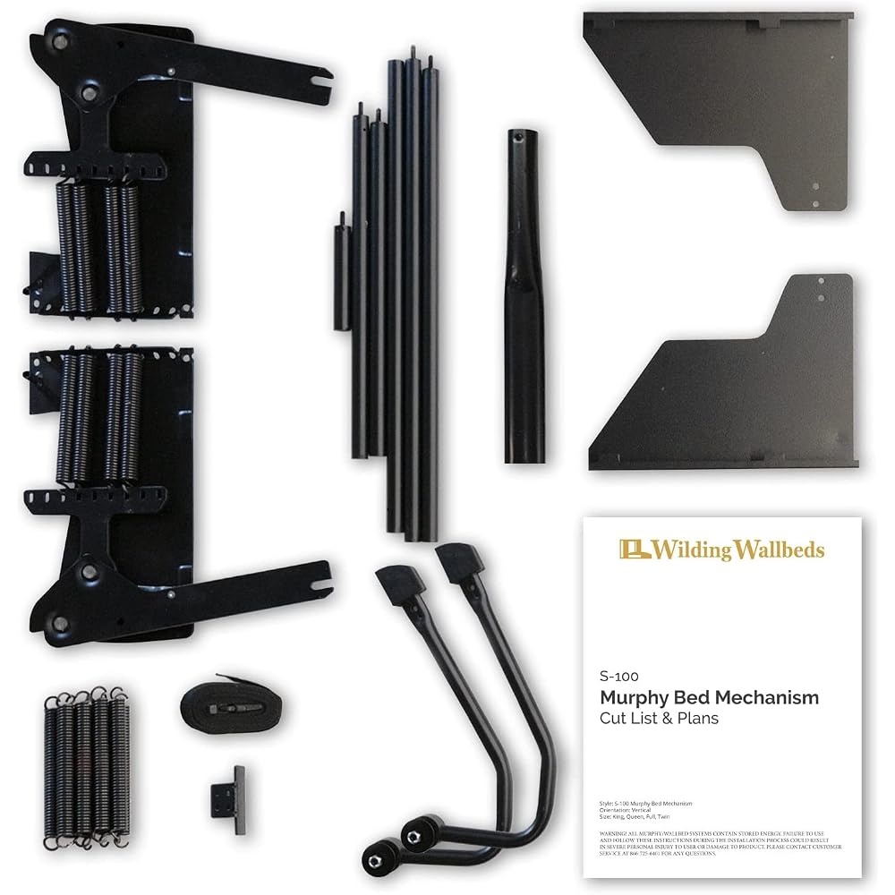 Wilding Wallbeds Murphy Bed Kit King Queen Full Twin Spring Lift Hardware