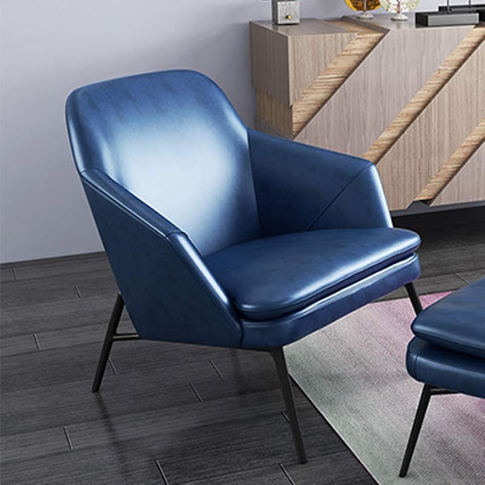 Renovation House Nordic Single Sofa Chair Modern Minimalist Leather Art Leisure Chair Hotel Living Room Cafe Business Discussion Furniture Brown