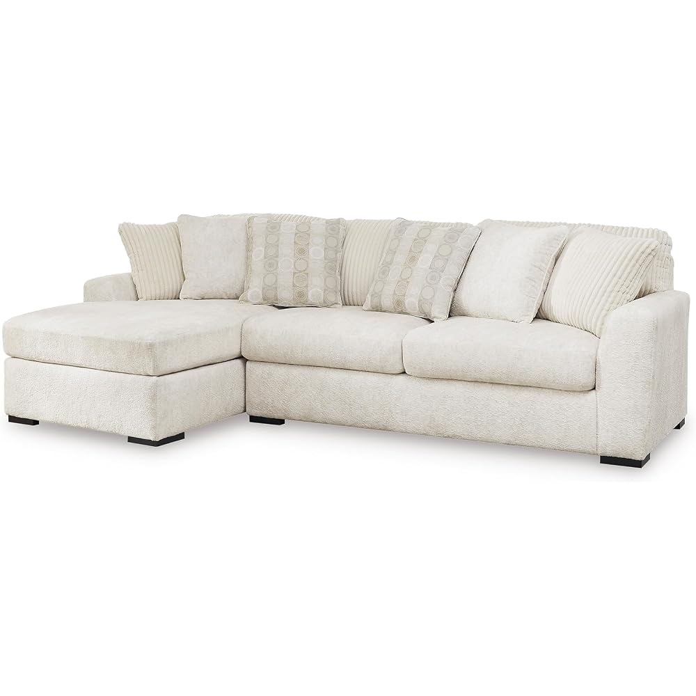 Signature Design by Ashley 2-Piece L-Shaped Couch with Chaise, Ivory