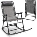 Patio Camping Rocking Chair Folding Rocking Chair Footrest