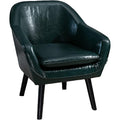 Accent Chair Living Room Chair Comfortable Seat Contemporary Lounge Sofa Chair Extra-Thick Upholstered Chair Wax Skin Home Office Bedroom Studio Sofa (Green)