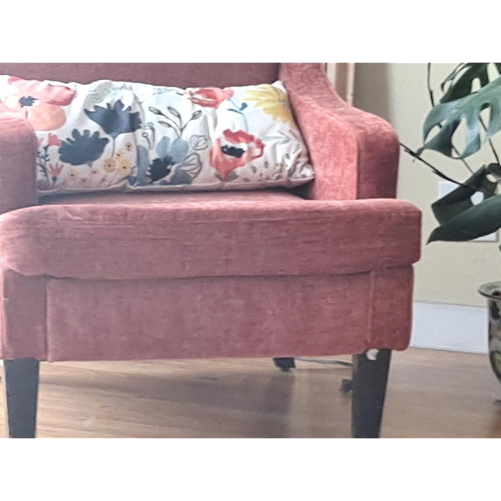 Mid-Century Accent Chair, Comfy Arm Chair Upholstered Living Room Chair for Bedroom, Fabric Reading Chair with Wood Legs for Apartment, Waiting Room, Vanity Room (Darkgray)
