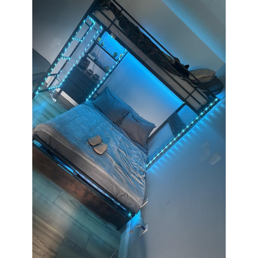 Bunk Bed Twin Over Full with 4 Storage Drawers and 3-Tier Bookshelf, Black