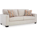 BOWERY HILL Contemporary 85" W x 37" D x 37" H Queen Sleeper Sofa, Polyester Stone Upholstery, Memory Foam Mattress, Solid and Engineered Wood Frame, Faux Wood Finish, Living Room Furniture