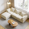 120" Modular Cloud Couch, 3-Seater Boneless Sectional Sofa W/Ottoman