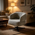 Cuddle-Style Leisure Swivel Sofa Chair, Suitable for Balconies, Studies and Living Rooms, Grey