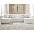 Signature Design by Ashley 4-Piece Double Chaise Sectional Sofa, Chalk